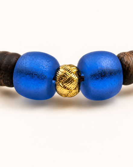 Quiet Tide | Royal Blue Agarwood & Enamel Bracelet