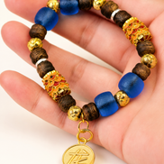 Quiet Tide | Royal Blue Agarwood & Enamel Bracelet