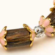 Soft Heart | Blush Pink Agarwood & Enamel Bracelet