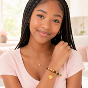 Gentle Bloom | Blush Pink Agarwood & Enamel Bracelet