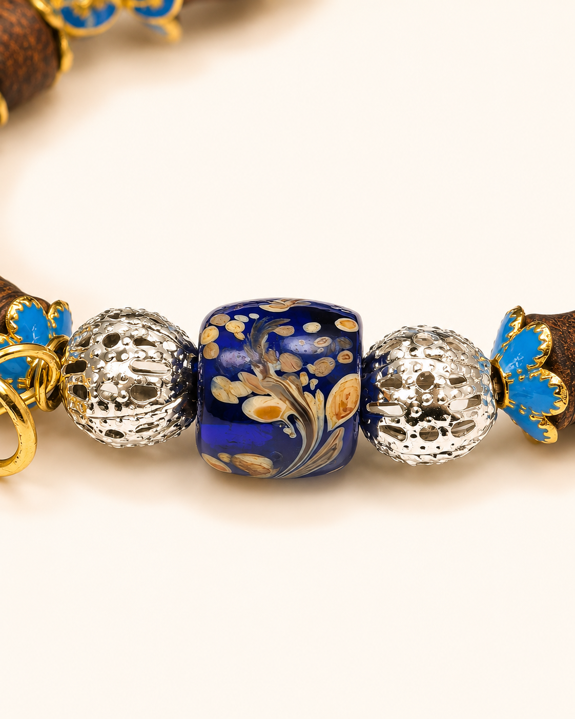 Deep Current | Royal Blue Agarwood & Enamel Bracelet