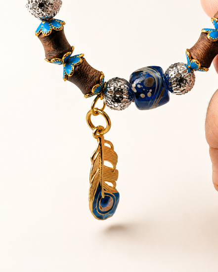 Deep Current | Royal Blue Agarwood & Enamel Bracelet