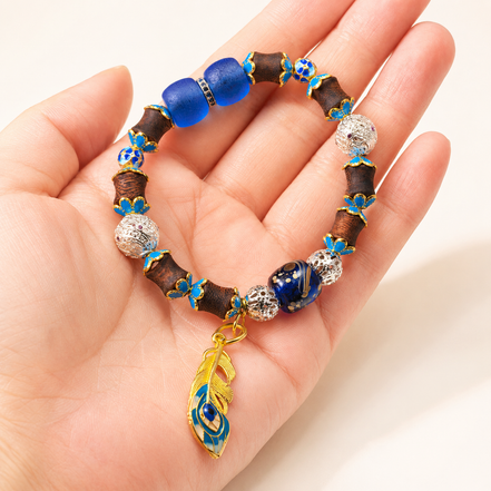 Deep Current | Royal Blue Agarwood & Enamel Bracelet