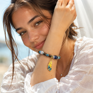 Deep Current | Royal Blue Agarwood & Enamel Bracelet