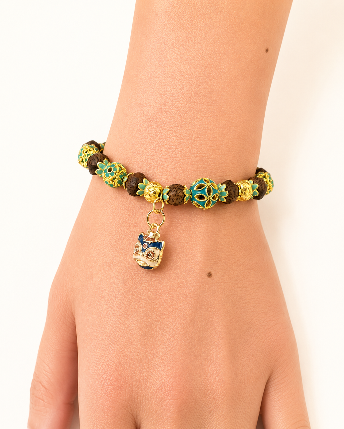 Open Sky | Lake Blue Agarwood & Enamel Bracelet