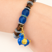 Calm Soul | Royal Blue Agarwood & Enamel Bracelet