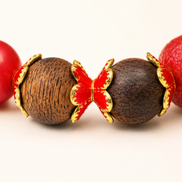 Enduring Flame | Burgundy Agarwood & Enamel Bracelet