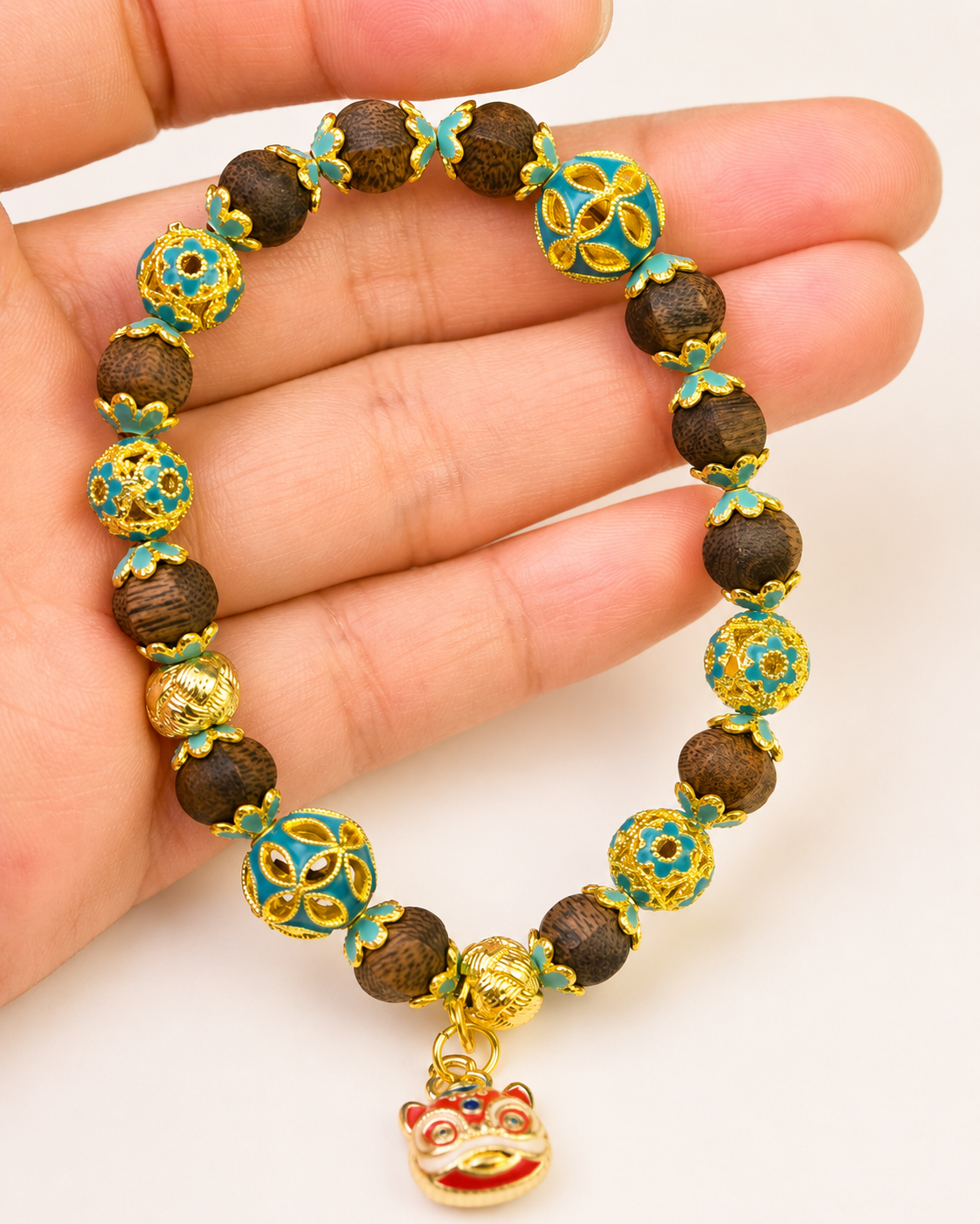 Open Sky | Lake Blue Agarwood & Enamel Bracelet
