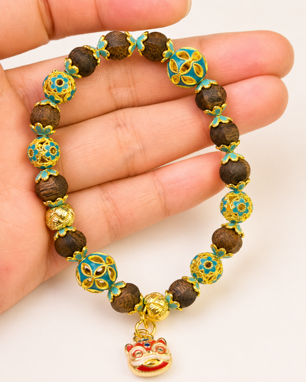 Open Sky | Lake Blue Agarwood & Enamel Bracelet