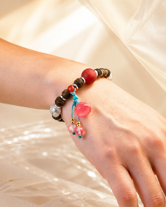 Silent Fire agarwood bracelet worn on wrist
