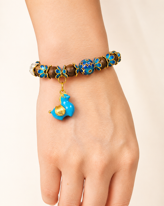 Hidden Horizon agarwood bracelet worn on wrist