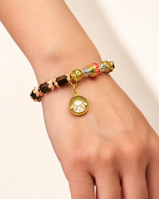 Warm Light agarwood bracelet worn on wrist